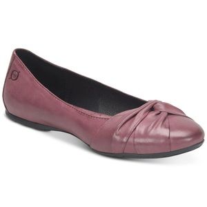 Born Womens Lilly Leather Round Toe Ballet Flats